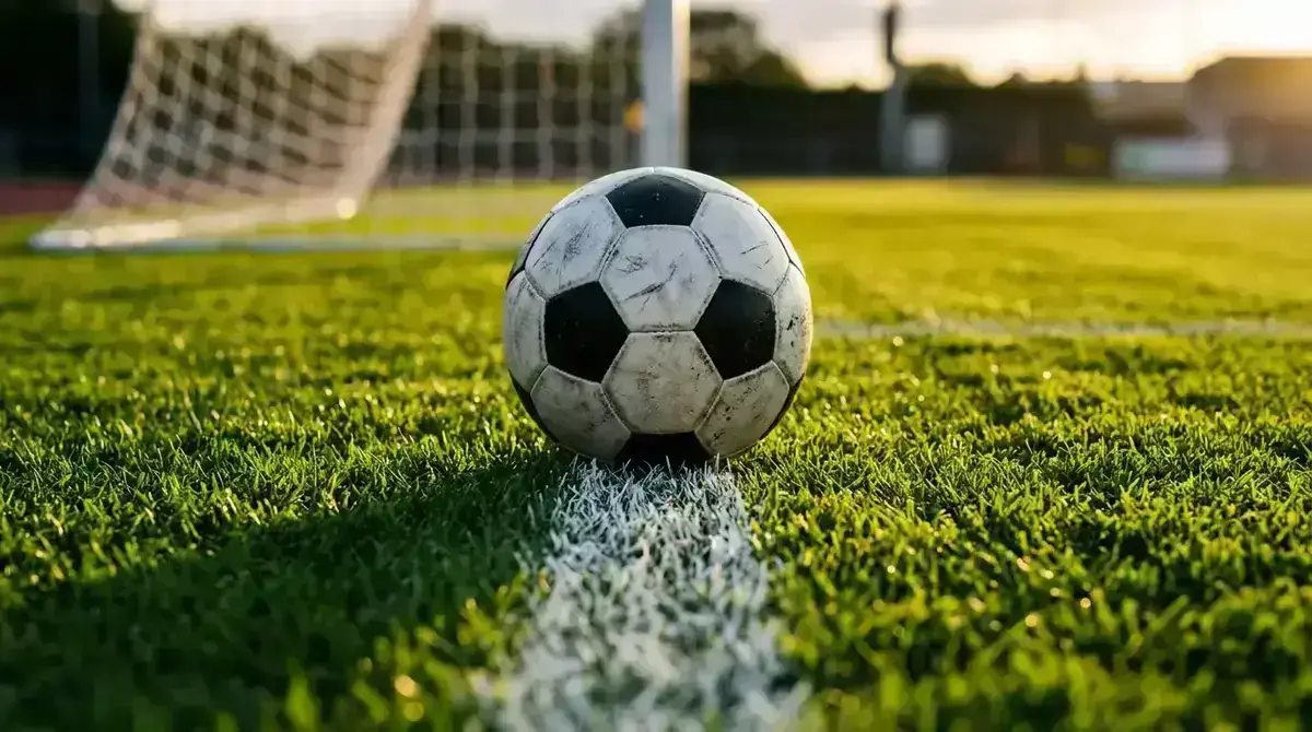 Balón de fútbol junto a una red con estadísticas de goles en la MLS